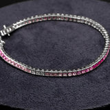Pink Sapphire Tennis Bracelet