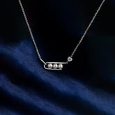 Pea Pod 925 Silver Pendant with Pearls and Heart CZ Accent
