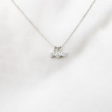Triple CZ Drop 925 Silver Chain Pendant