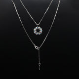 Circle 925 Silver Chain Pendant with Aurora CZ and Micro CZ Accents