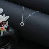 Circle 925 Silver Chain Pendant with Aurora CZ and Micro CZ Accents