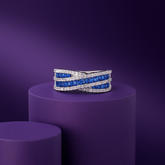 Sapphire Criss Cross Ring