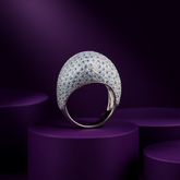 Aqua Dome Pavé Cocktail Ring