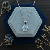 White Aqua Floral Pendant