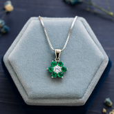 Emerald Floral Pendant