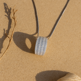 White Stripe Curve Pendant
