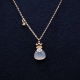 Necklace with a pendant on a dark background