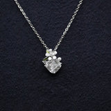 Floral Charm CZ 925 Silver Chain Pendant