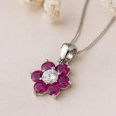Ruby Floral Pendant