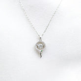 Emerald Whisper Halo 925 Silver Chain Pendant