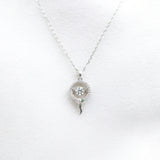 Emerald Whisper Halo 925 Silver Chain Pendant