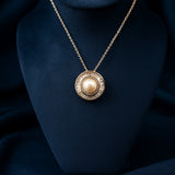 Classic Pearl Halo 925 Silver Chain Pendant