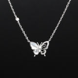 Butterfly necklace on a black background
