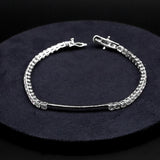 Silver Bar Design White CZ Tennis Bracelet