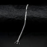 Silver Bar Design White CZ Tennis Bracelet