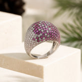 Ruby Dome Pavé Cocktail Ring