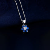 Sapphire Floral Pendant