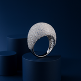 White Dome Pavé Cocktail Ring