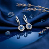 Aqua Celestia Halo Earrings
