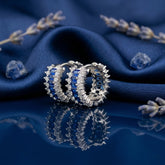 Blue Huggie Hoop Earrings