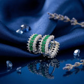 Emerald Huggie Hoop Earrings