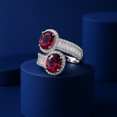 Ruby Toi et Moi Ring