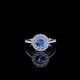 Aqua Bloom Halo Ring
