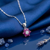Ruby Floral Pendant