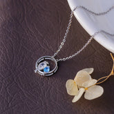 Lovebirds on a Branch 925 Silver Chain Pendant Blue