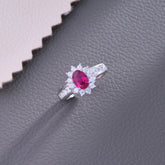 Scarlet Bloom Solitaire Ring