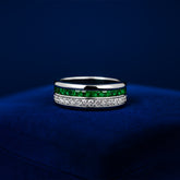 Cushion Cut Green Sapphire Band