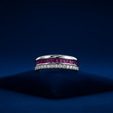 Cushion Cut Ruby Band