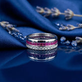Cushion Cut Ruby Band