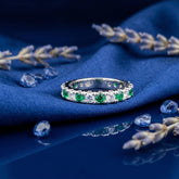 Emerald Eternity Ring Band