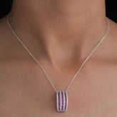 Ruby Stripe Curve Pendant