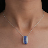 Sapphire Stripe Curve Pendant