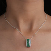 Emerald Stripe Curve Pendant
