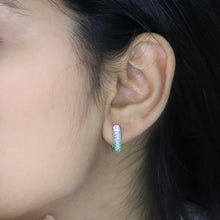 Emerald Ombré Pavé Huggie Hoop Earring