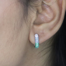 Emerald Ombré Pavé Huggie Hoop Earring