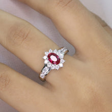 Scarlet Bloom Solitaire Ring