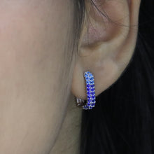 Sapphire Ombré Pavé Huggie Hoop Earring