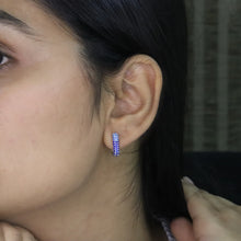 Sapphire Ombré Pavé Huggie Hoop Earring