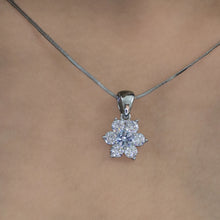 White Aqua Floral Pendant