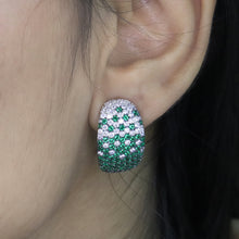 Emerald Gradient Pavé Dome Earring