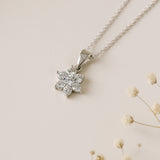 White Stone Floral Pendant
