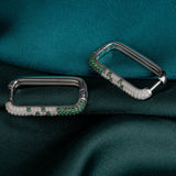 Emerald Ombre Pavé Hoop Earrings