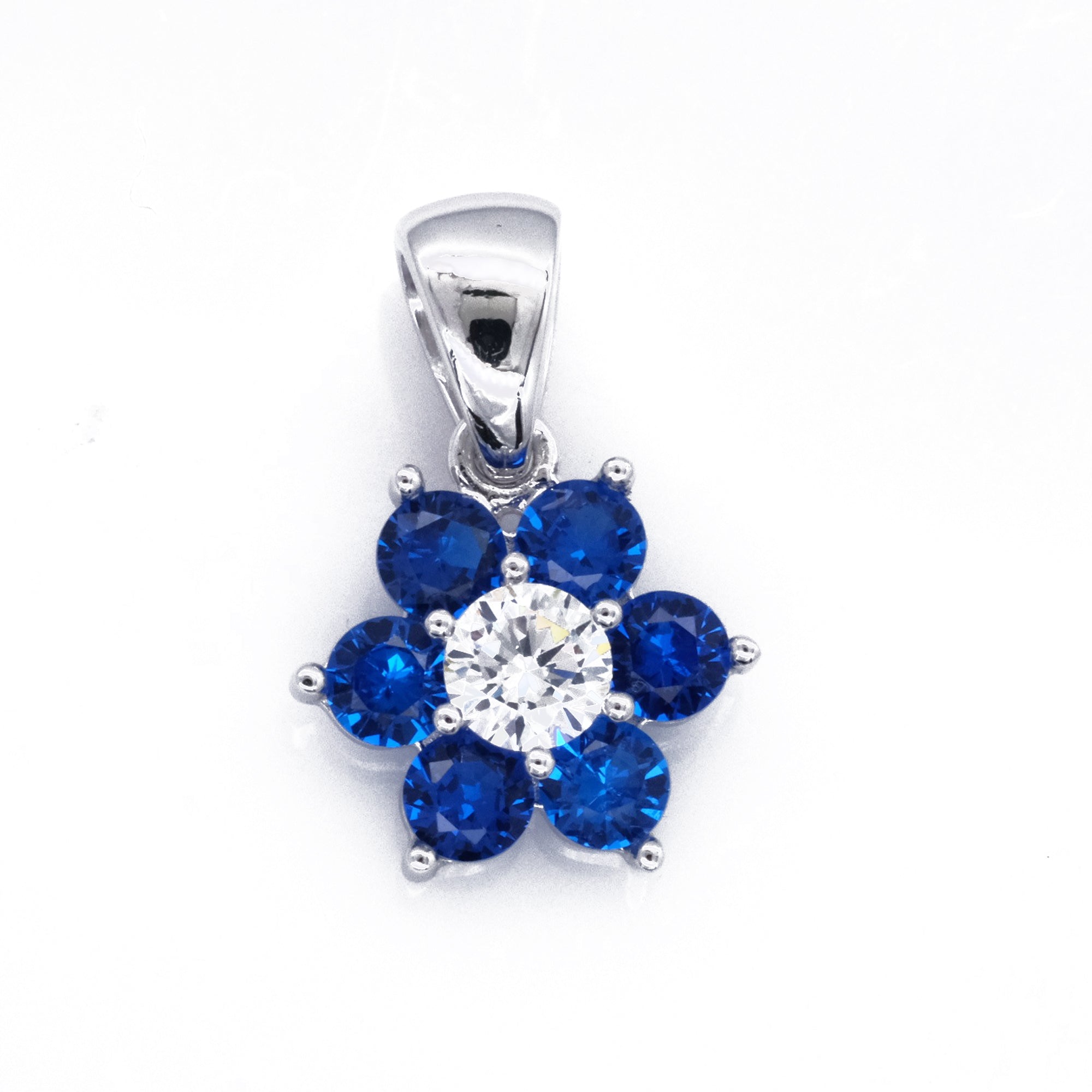 Sapphire Floral Pendant