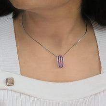 Ruby Stripe Curve Pendant