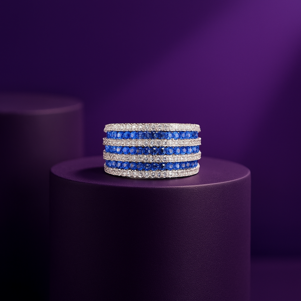 Sapphire Prestige Row Channel Ring