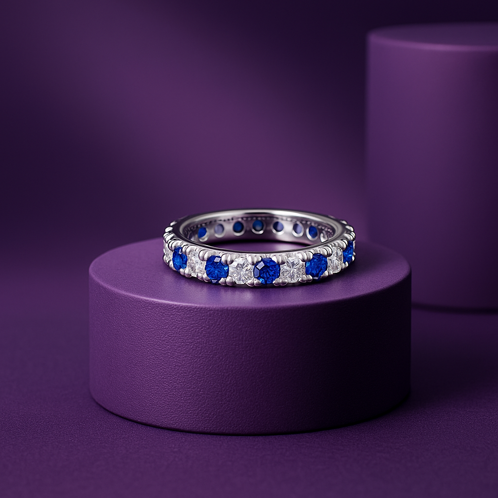 Blue Eternity Ring Band